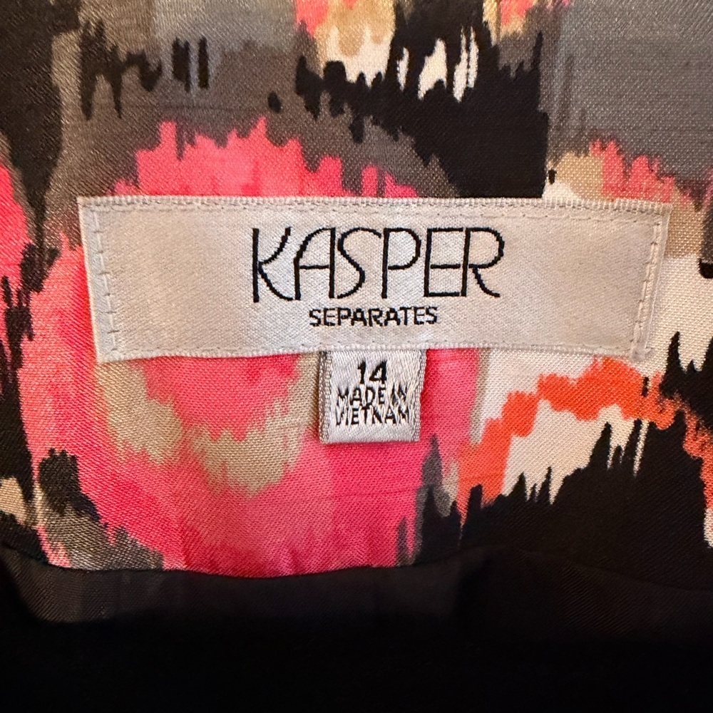KASPER Women's Multicolor Patterned Suit Jacket size 14 - Picture 6 of 7